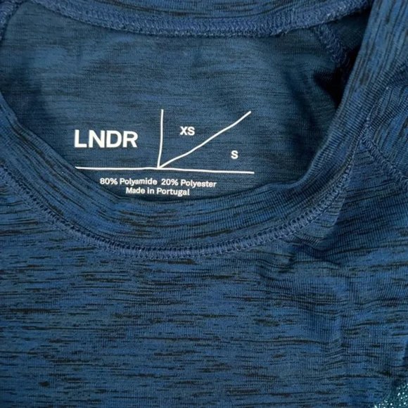 New LNDR Comet Poseidon Marl boxy oversized metallic panel cropped t-shirt top - Picture 13 of 14